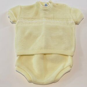 Yellow Knit Baby Outfit